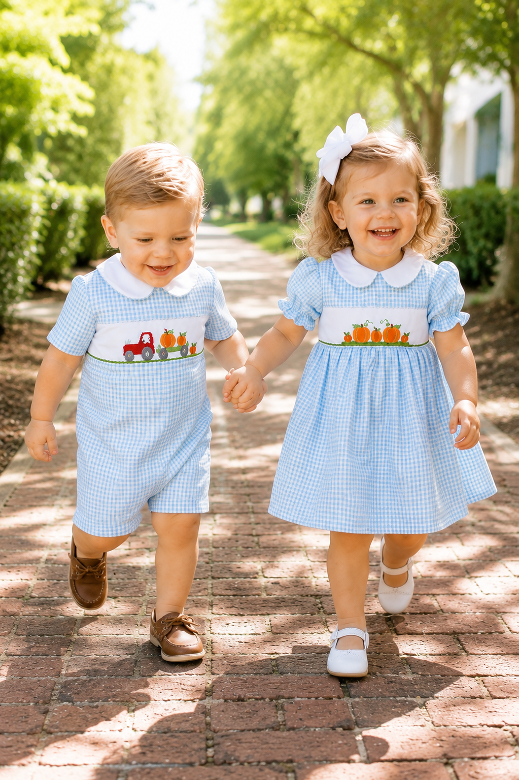 Pumpkin Patch Gingham Dress Petit Ami & Zubels