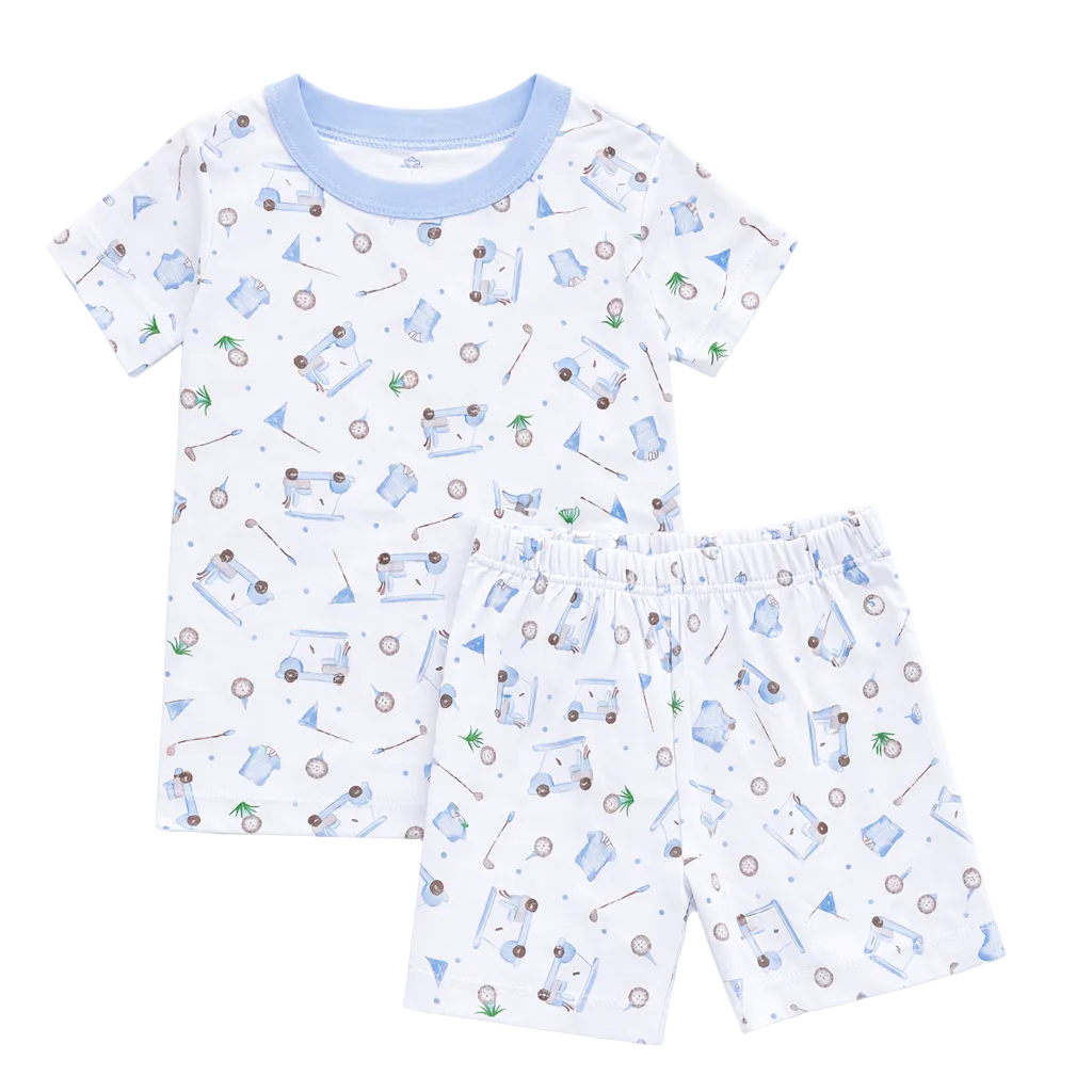 Little Golfer Short Pajamas - Light Blue Magnolia Baby