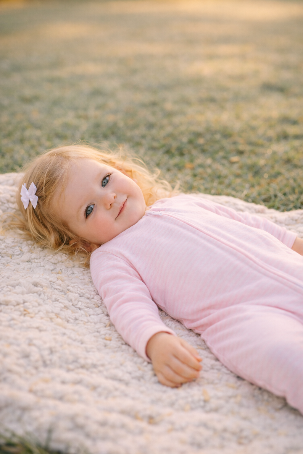 Mini Stripes Footie - Pink Magnolia Baby