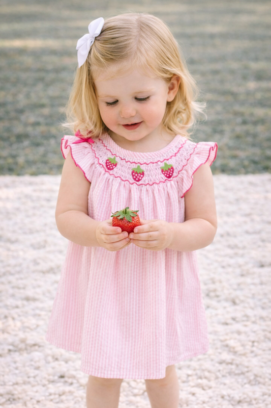 Strawberry Smocked Dress Rylee Faith Designs