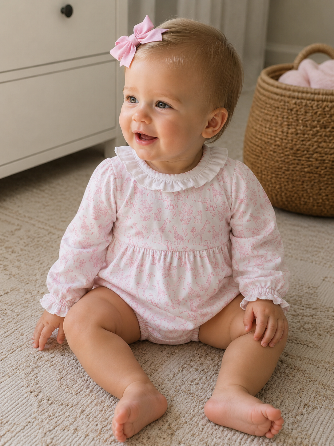 Pink Baby Safari Bubble Lowcountry Littlewear