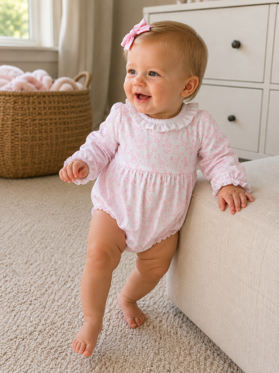 Pink Baby Safari Bubble Lowcountry Littlewear