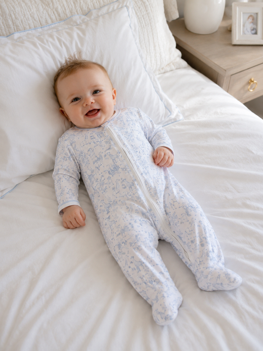 Blue Baby Safari Footie Lowcountry Littlewear