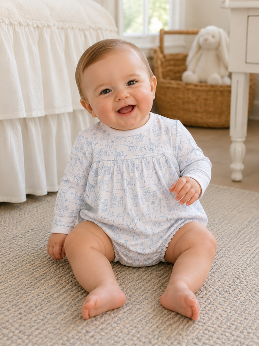 Blue Baby Safari Bubble Lowcountry Littlewear