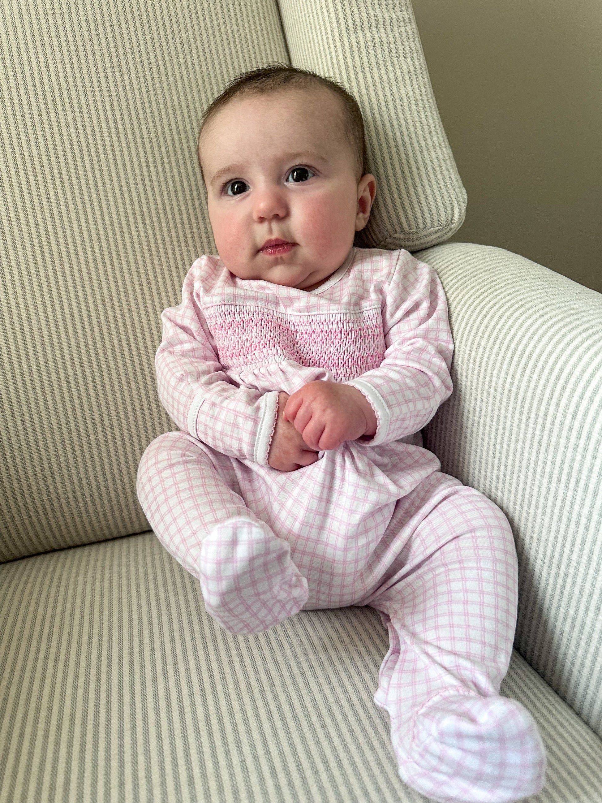 Pink Whispers Smocked Footie Magnolia Baby