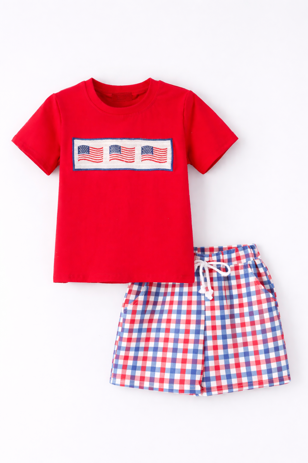 Boys Patriotic Plaid Flag Set Rylee Faith Designs