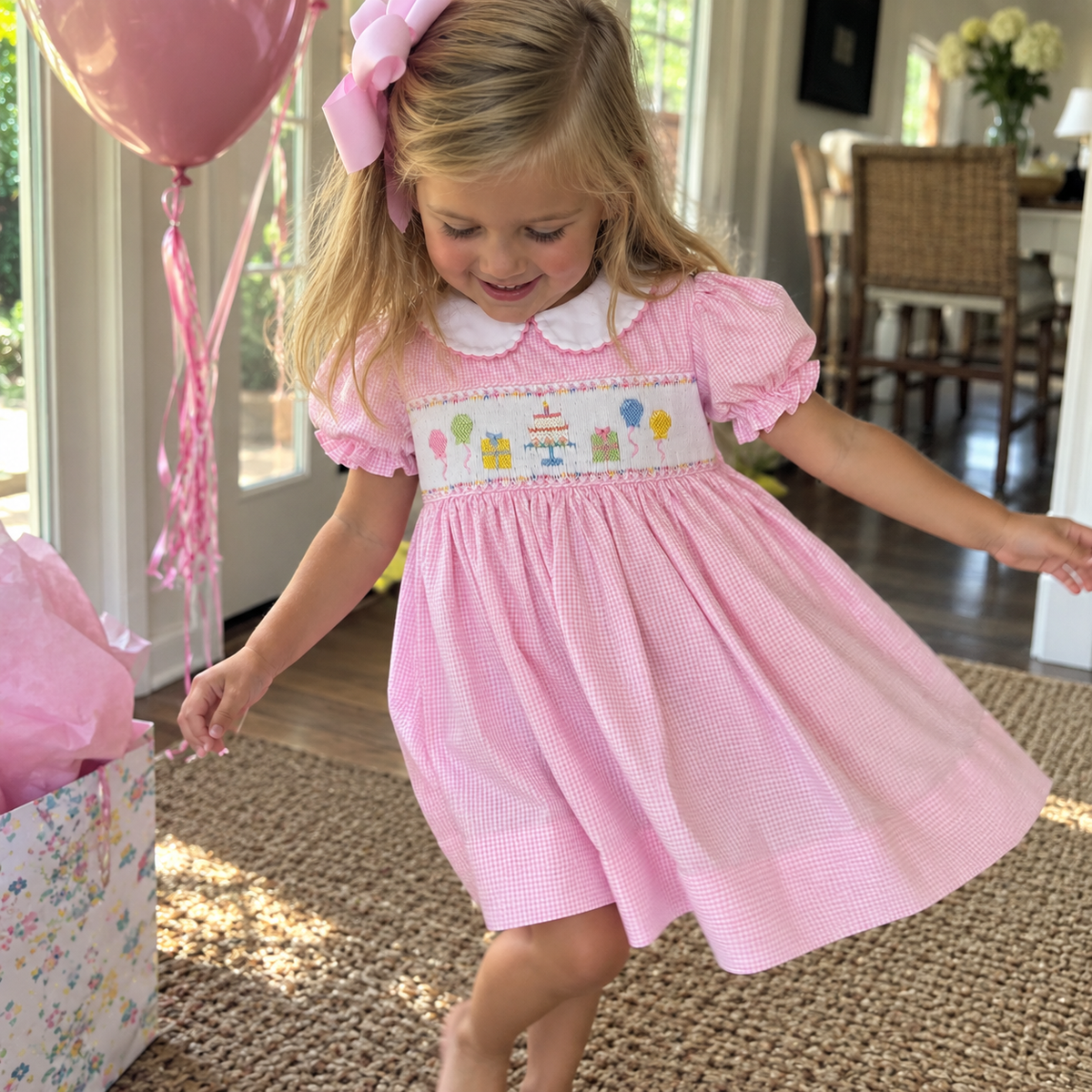 Hand Smocked Birthday Dress Petit Ami & Zubels