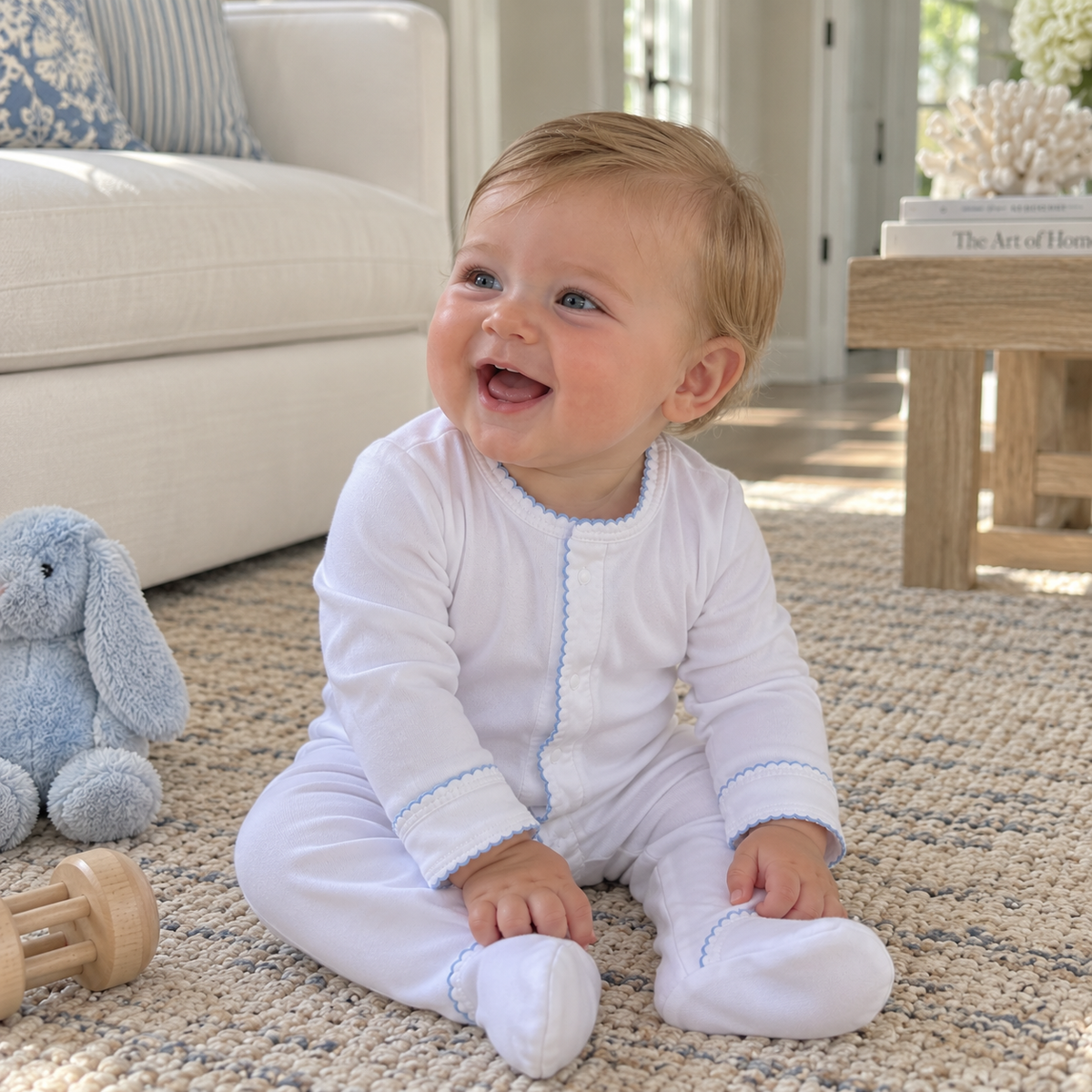 Henry Blue Pima Footie Lowcountry Littlewear