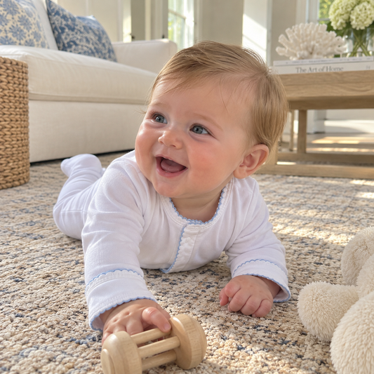 Henry Blue Pima Footie Lowcountry Littlewear