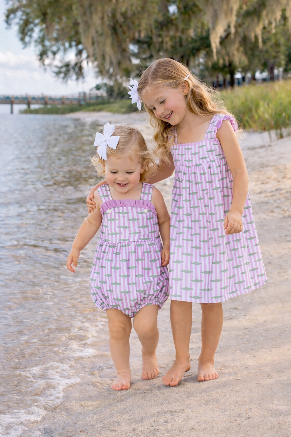 Bayou Stripe Alligator Dress Cypress Row Childrens