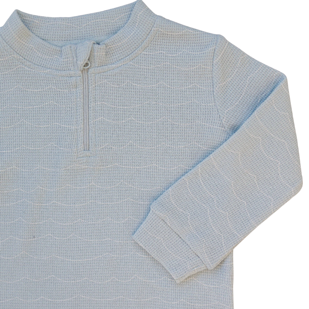 Boys southern Lowcountry zip up pullover with waves