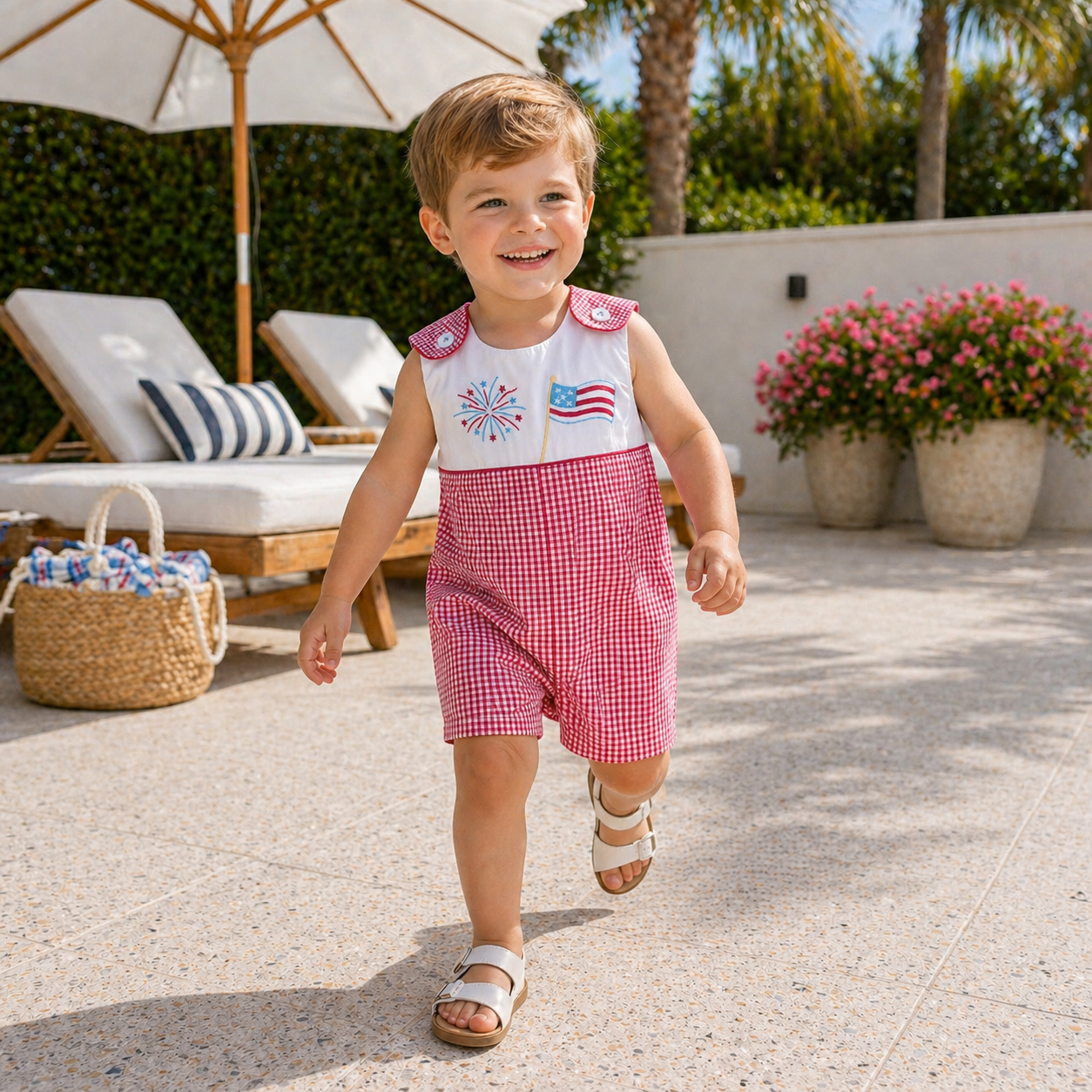 Patriotic Boys Romper Petit Ami & Zubels