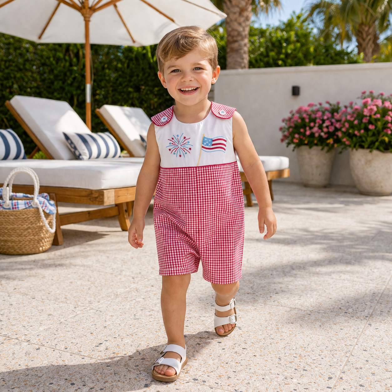 Patriotic Boys Romper Petit Ami & Zubels