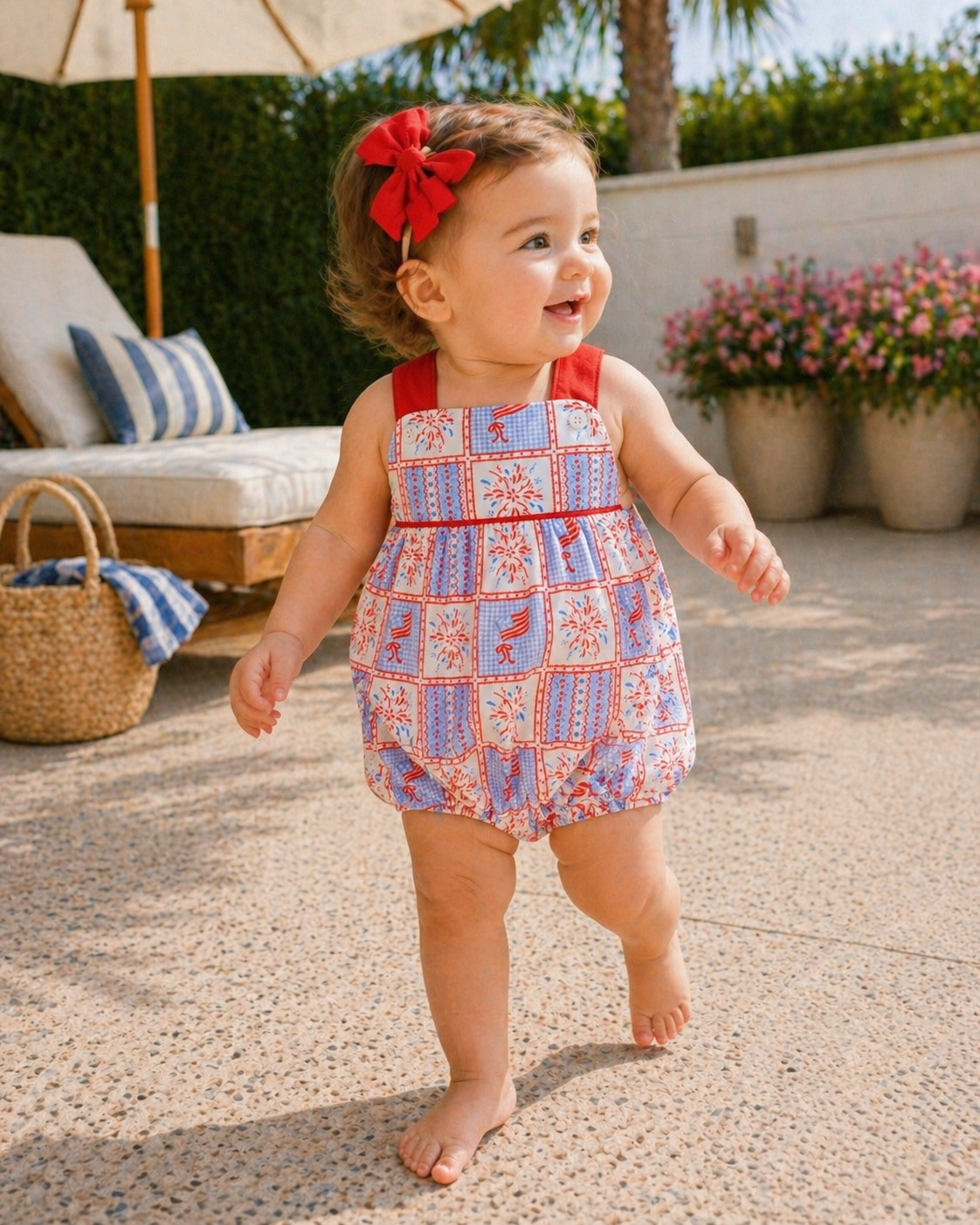 Patriotic Patchwork Silas Sunsuit Cypress Row Childrens