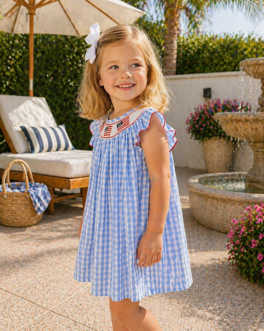Stars & Stripes Smocked Dress Rylee Faith Designs