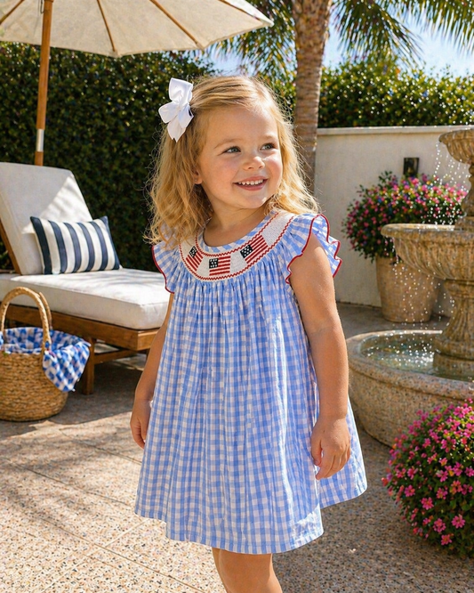 Stars & Stripes Smocked Dress Rylee Faith Designs