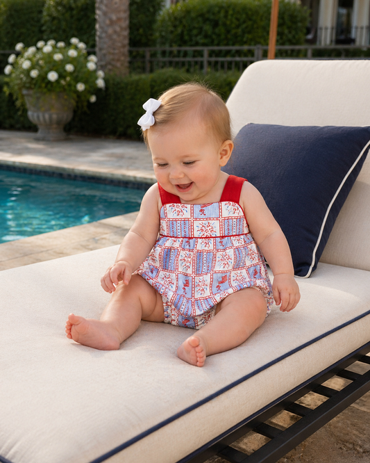 Patriotic Patchwork Silas Sunsuit Cypress Row Childrens