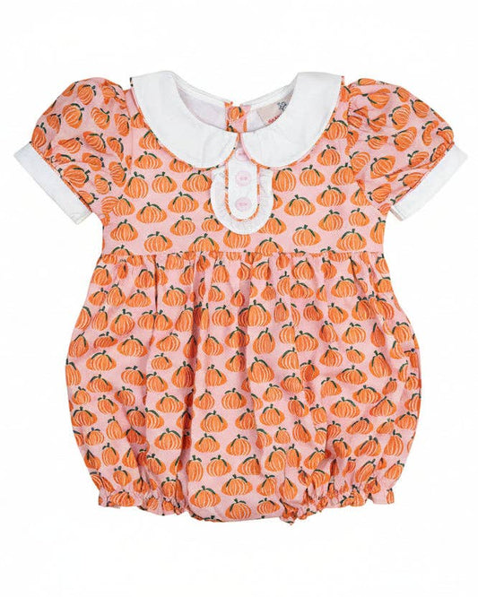 Pumpkin Spice Print Pink Bubble Smockingbird