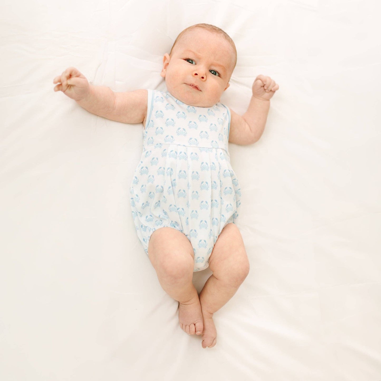 Little Crawlers Print Bubble - Light Blue Magnolia Baby