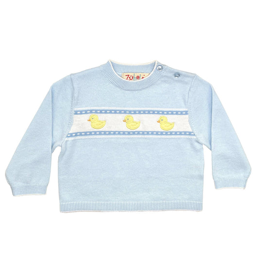 Three Little Ducks Pink Knit Sweater Petit Ami & Zubels