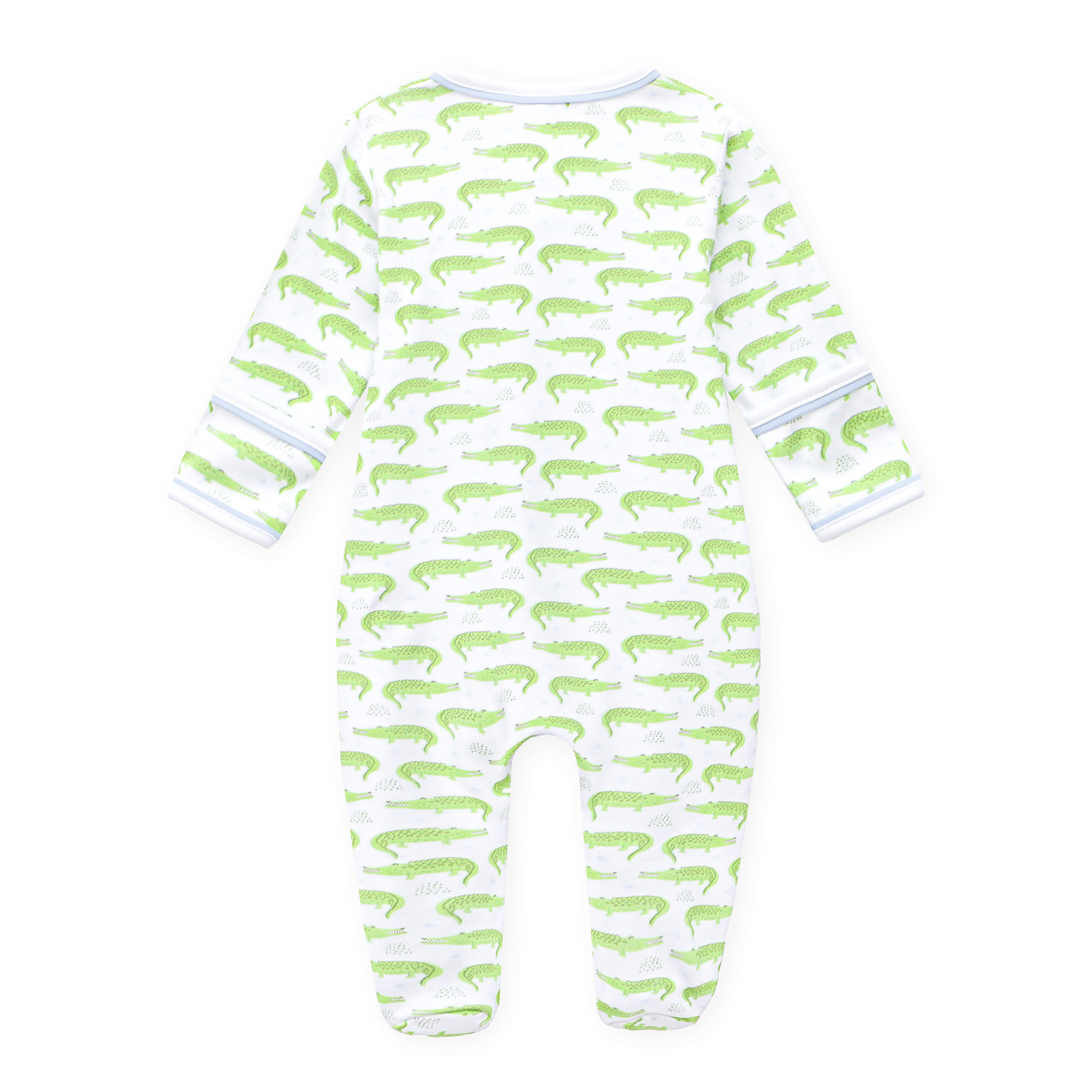 Bayou Baby Print Zip Footie - Light Blue Magnolia Baby