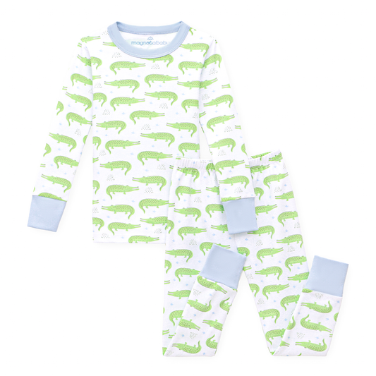 Bayou Baby Long Pajamas - Light Blue Magnolia Baby