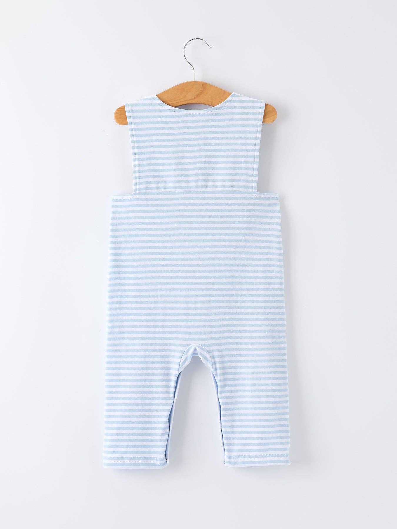 4th of July Stripe Blue Boys Romper Rylee Faith Designs