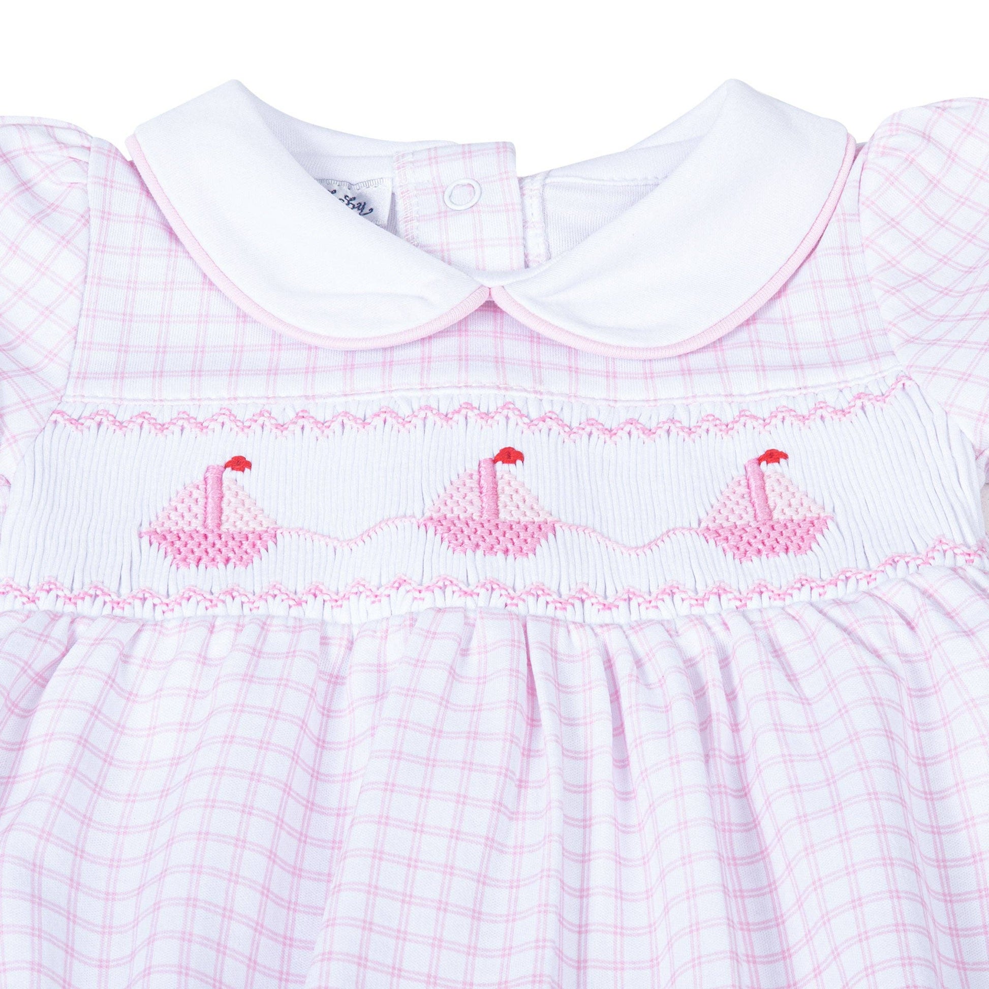 Ahoy Baby Classics Smocked Bubble - Pink Magnolia Baby
