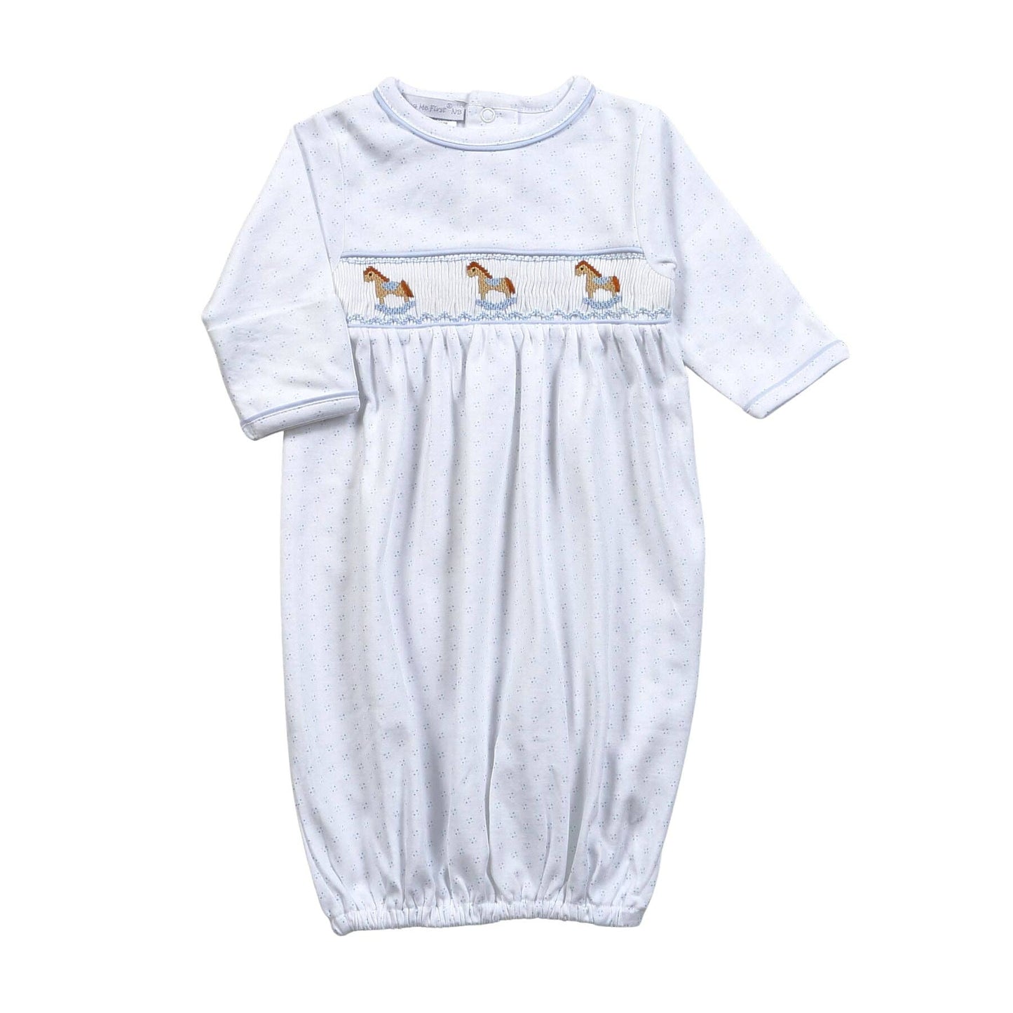HAND SMOCKED ROCKING HORSE PIMA GOWN Hug Me First