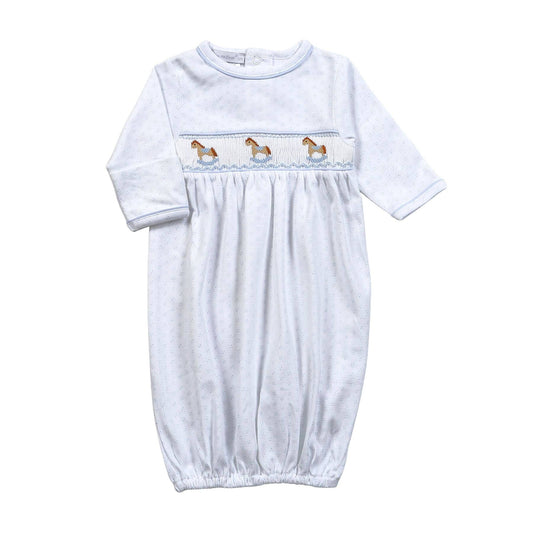 HAND SMOCKED ROCKING HORSE PIMA GOWN Hug Me First