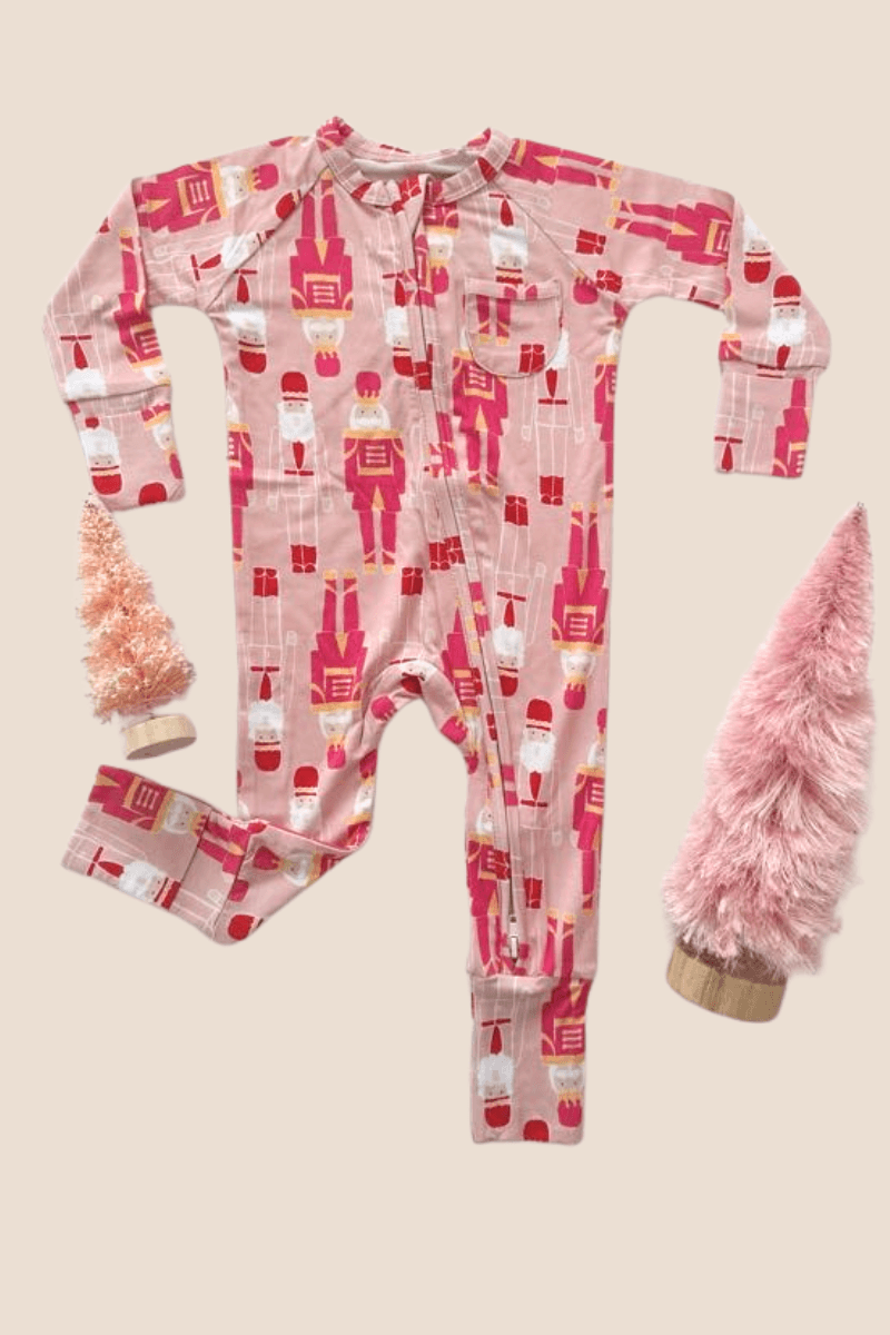 Pink Nutcrackers Zip Romper PB & Grape