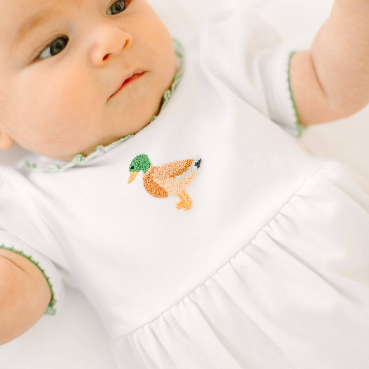 Mallard Moments Hand-Embroidered Girl Bubble Magnolia Baby