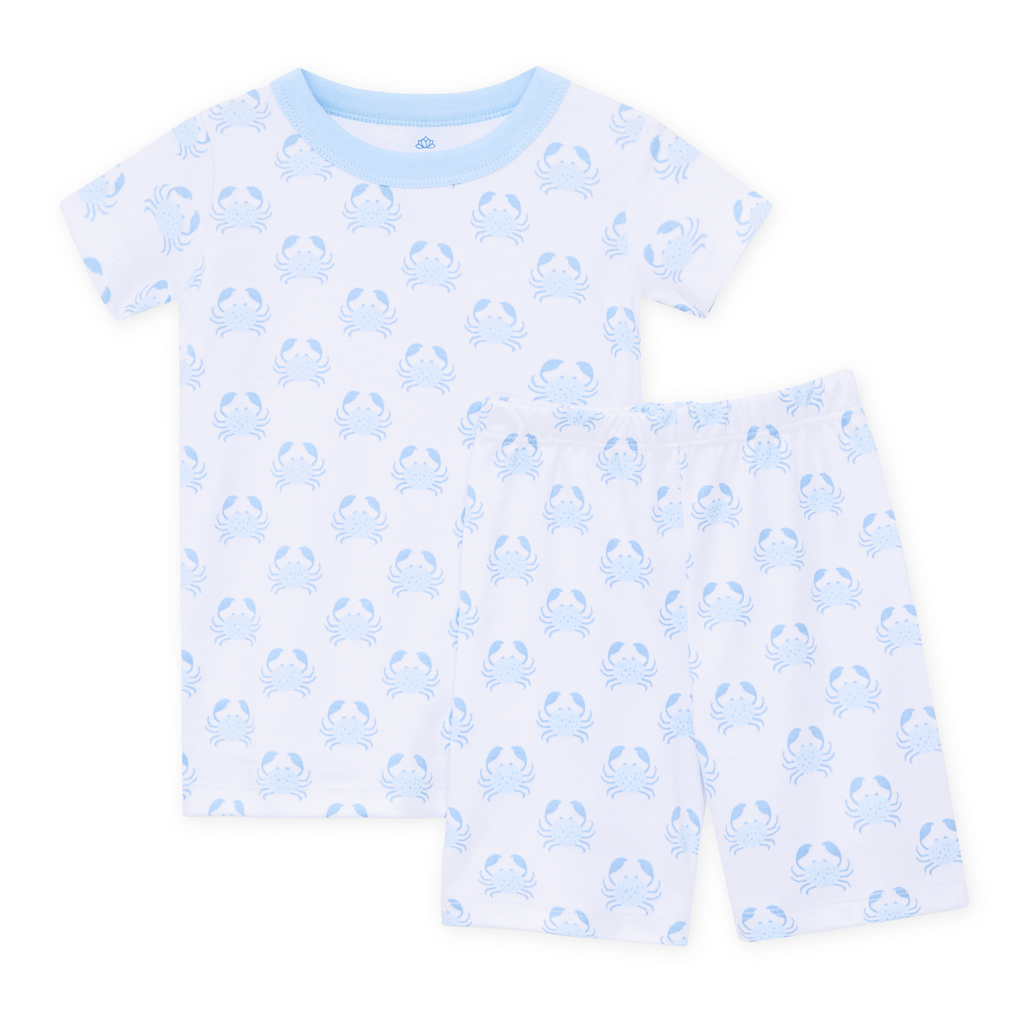 Little Crawlers Short Pajamas - Light Blue Magnolia Baby