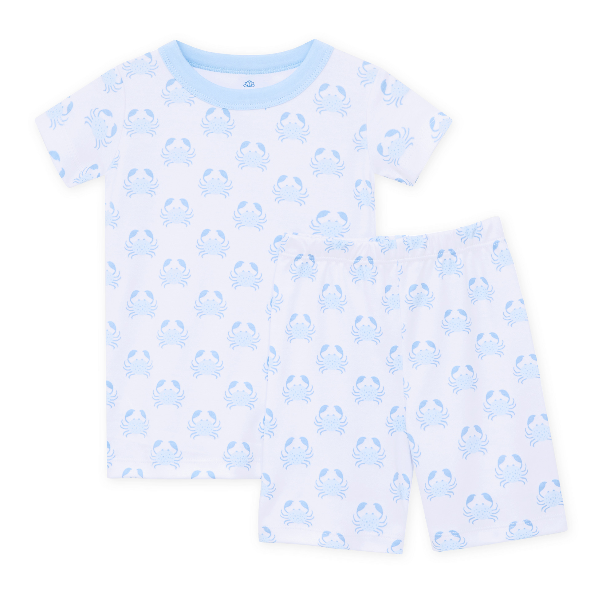 Little Crawlers Short Pajamas - Light Blue Magnolia Baby