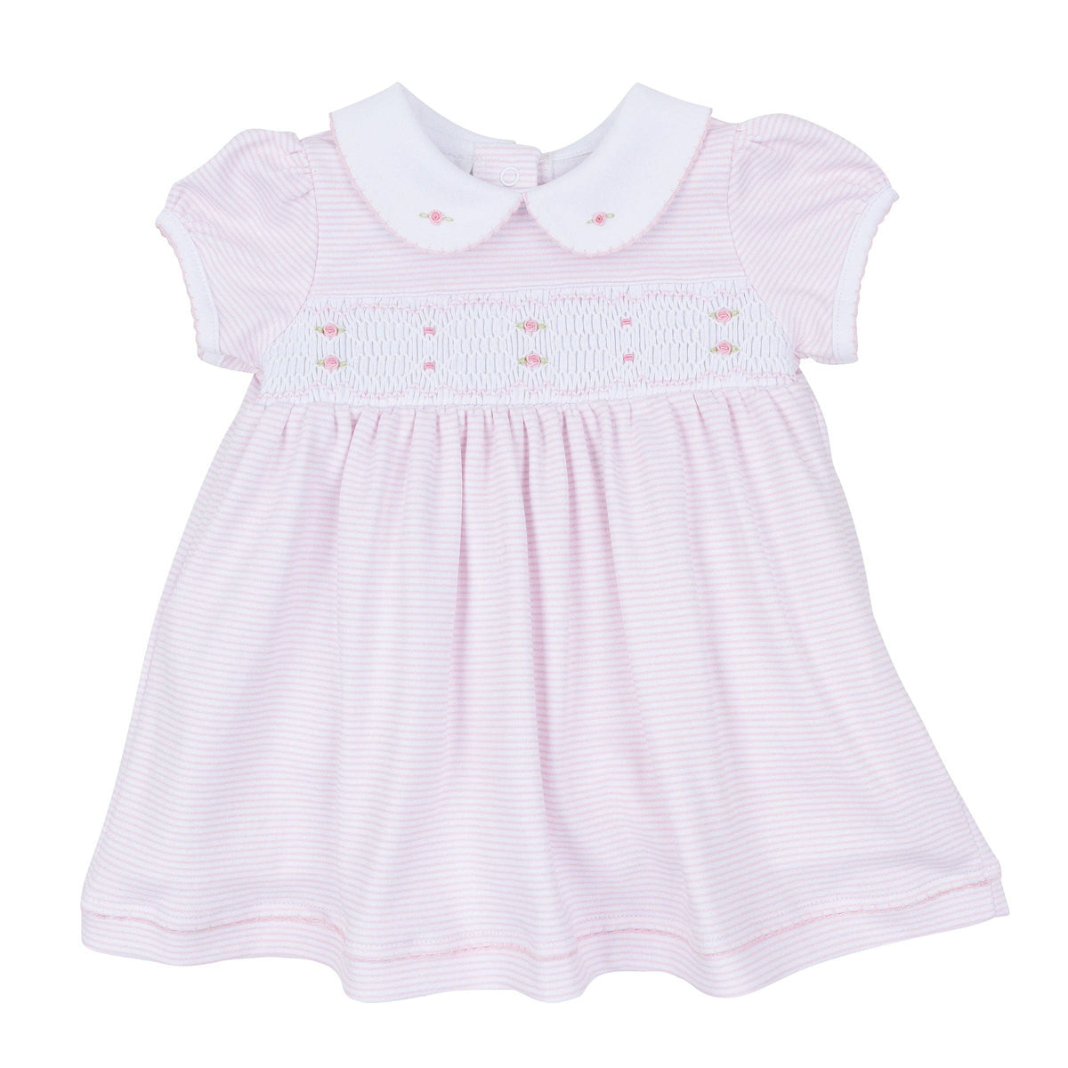 Anna Smocked Short Sleeve Dress - Pink Magnolia Baby