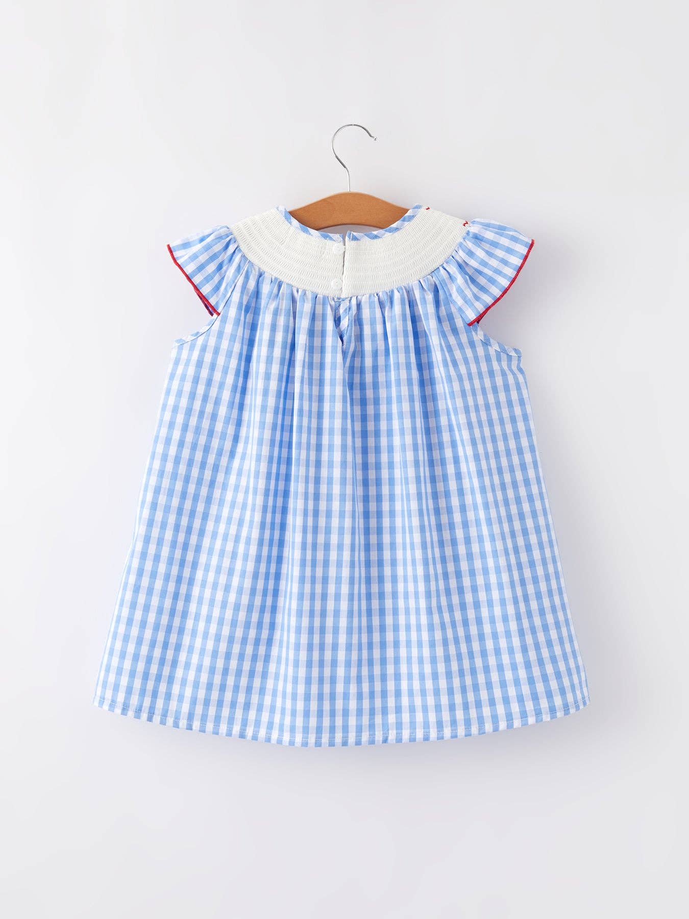 4th of july Flag Embroidery Smocking Girls Dress Rylee Faith Designs