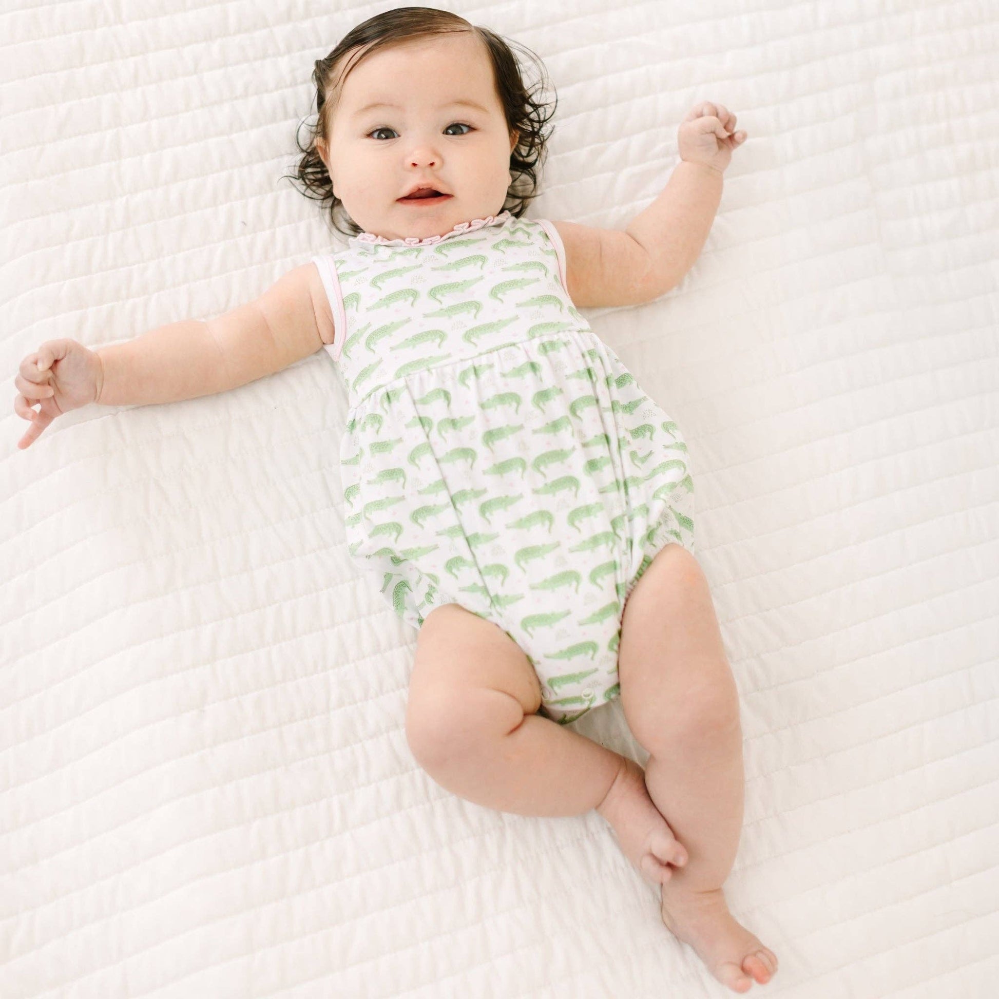 Bayou Baby Print Bubble - Pink Magnolia Baby