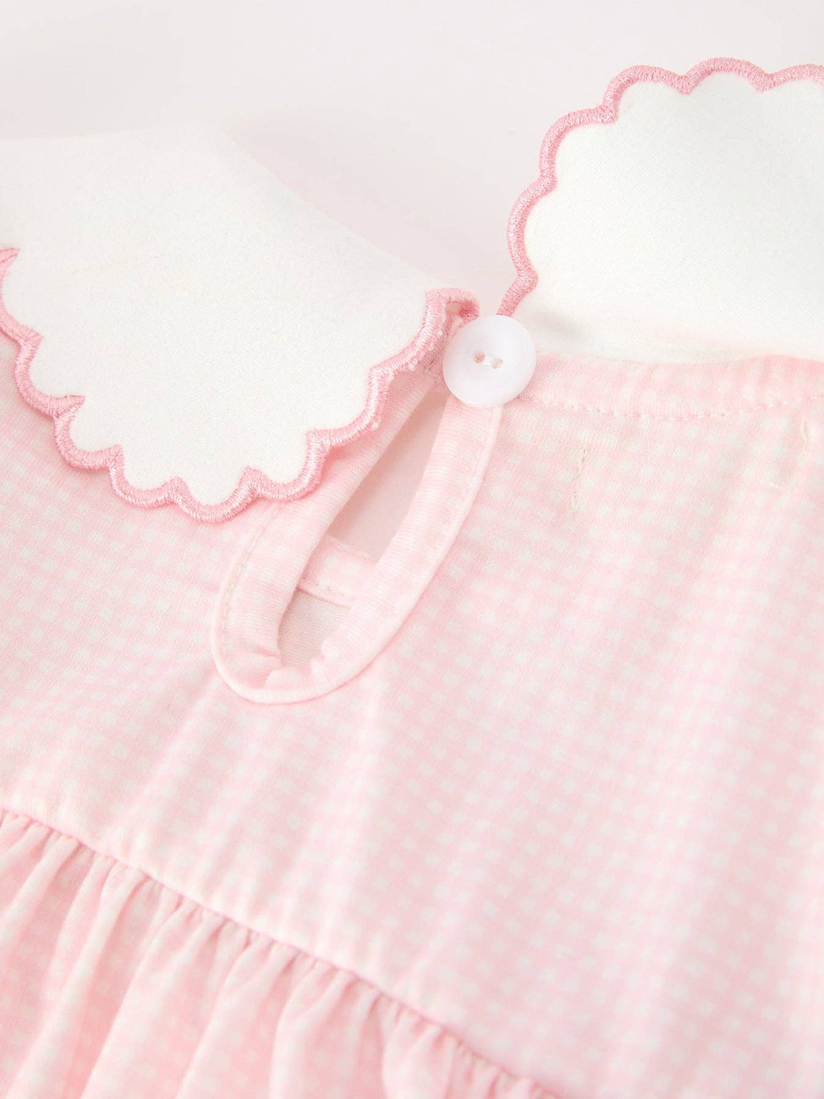 Pink Duck Embroidered Baby Girl Dress Peter Pan Collar Bow Dress Rylee Faith Designs