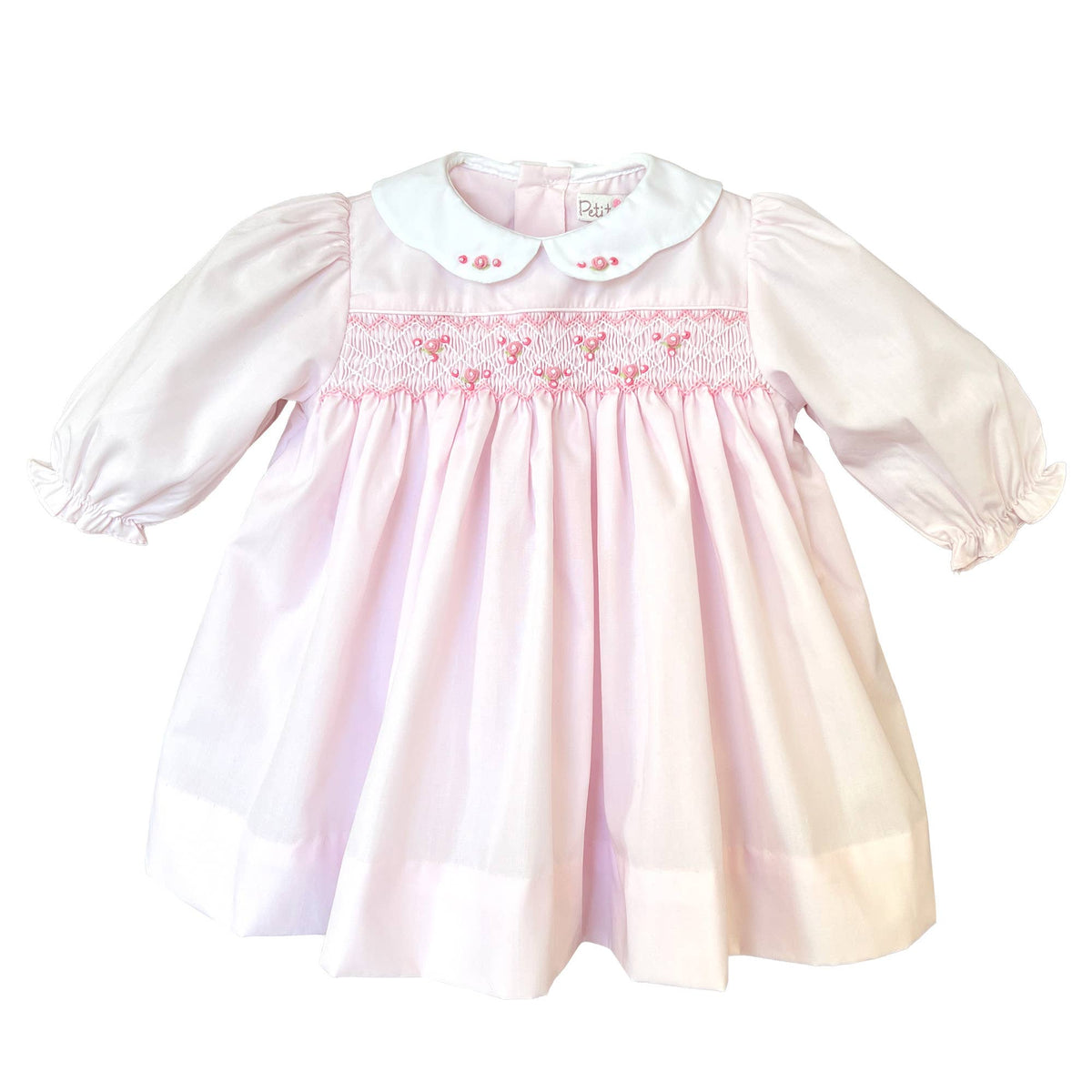 Dress with Corded Smocking and Scallop Collar Petit Ami & Zubels