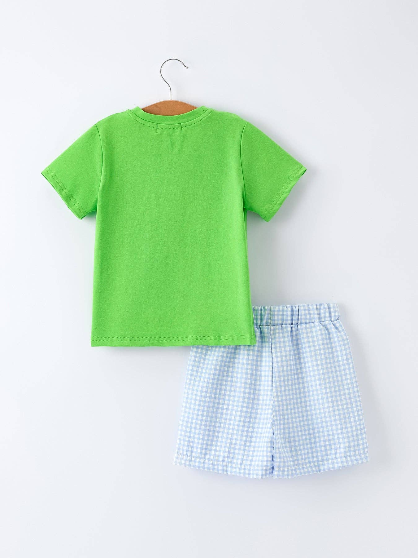 Toddler Boys Summer Crocodile Embroidered Plaid Shorts Set Rylee Faith Designs