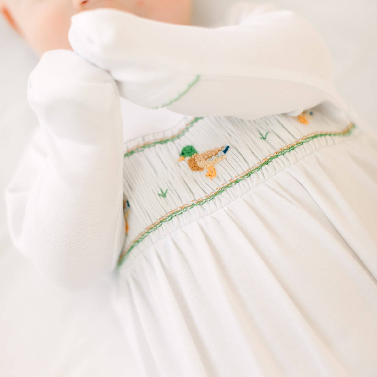 Mallard Moments Smocked Footie Magnolia Baby