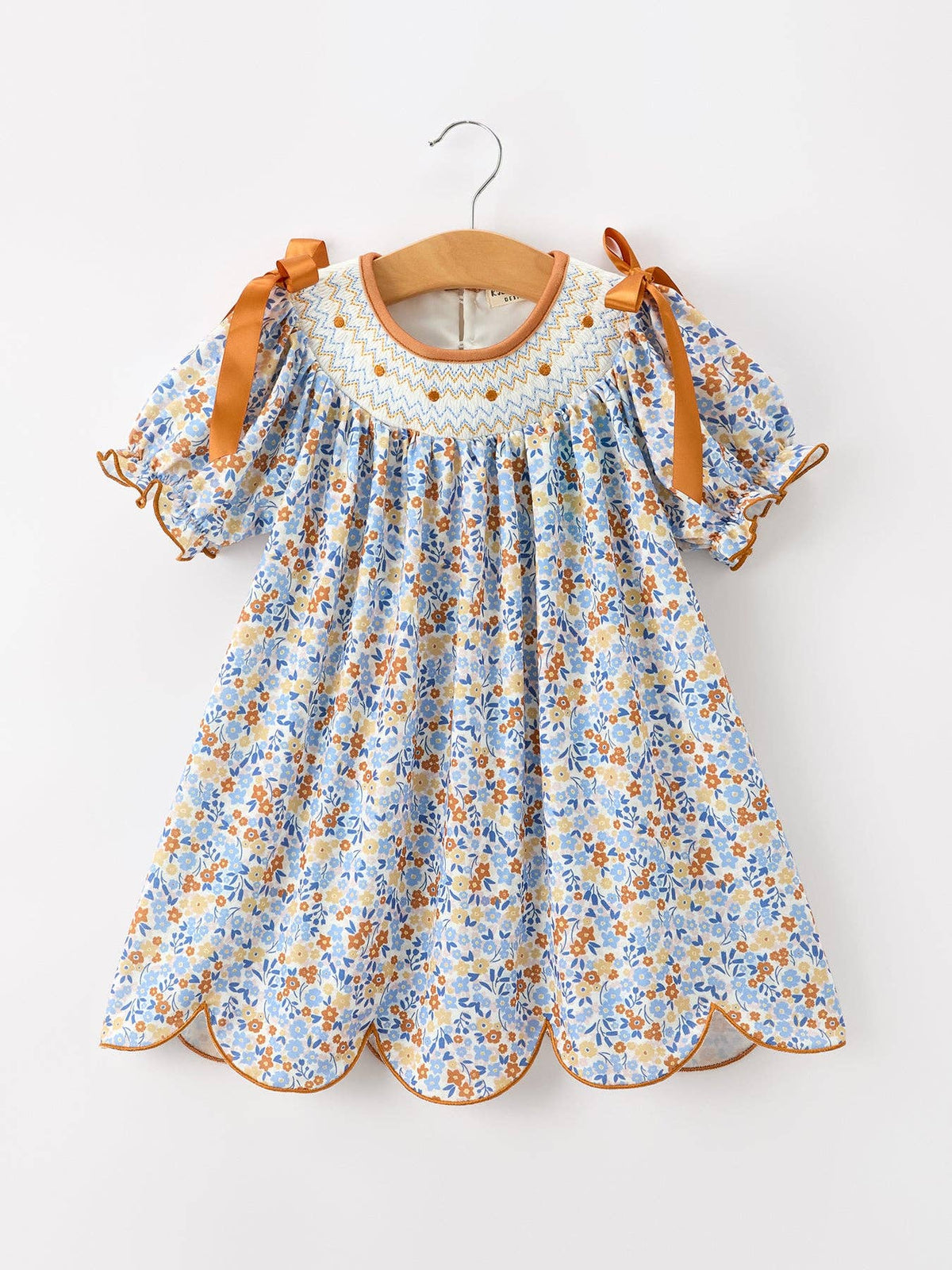 Fall Floral Smocked Girls Dress Rylee Faith Designs