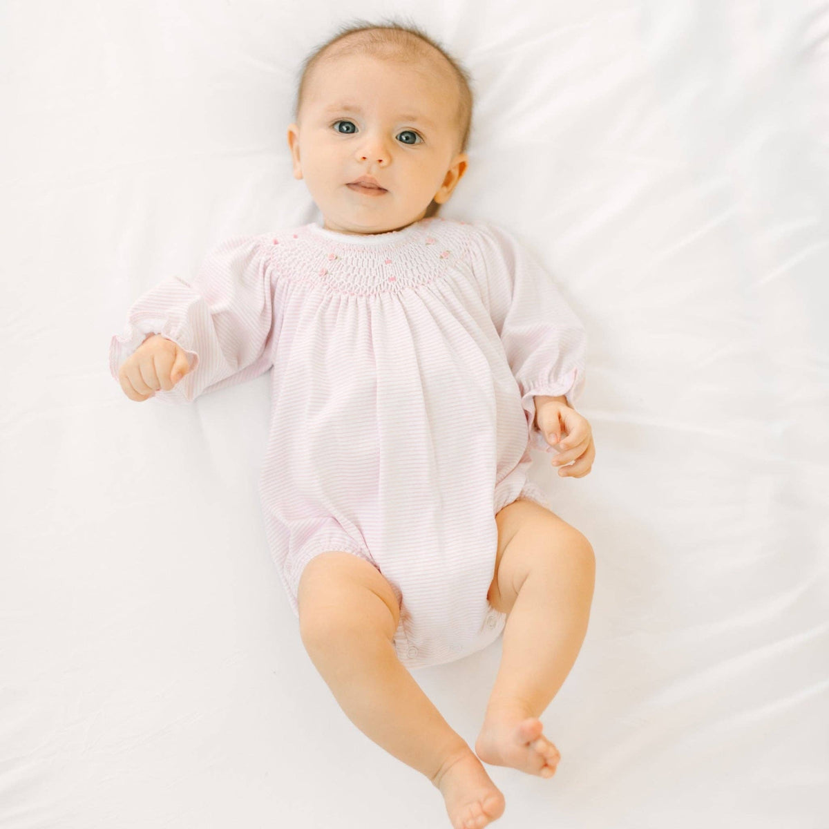 Anna Bishop Long Sleeve Bubble - Pink Magnolia Baby