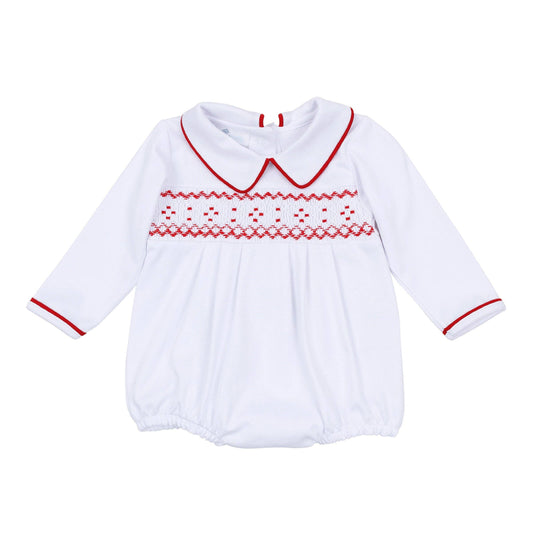 Henry Smocked Long Sleeve Boy Bubble Magnolia Baby