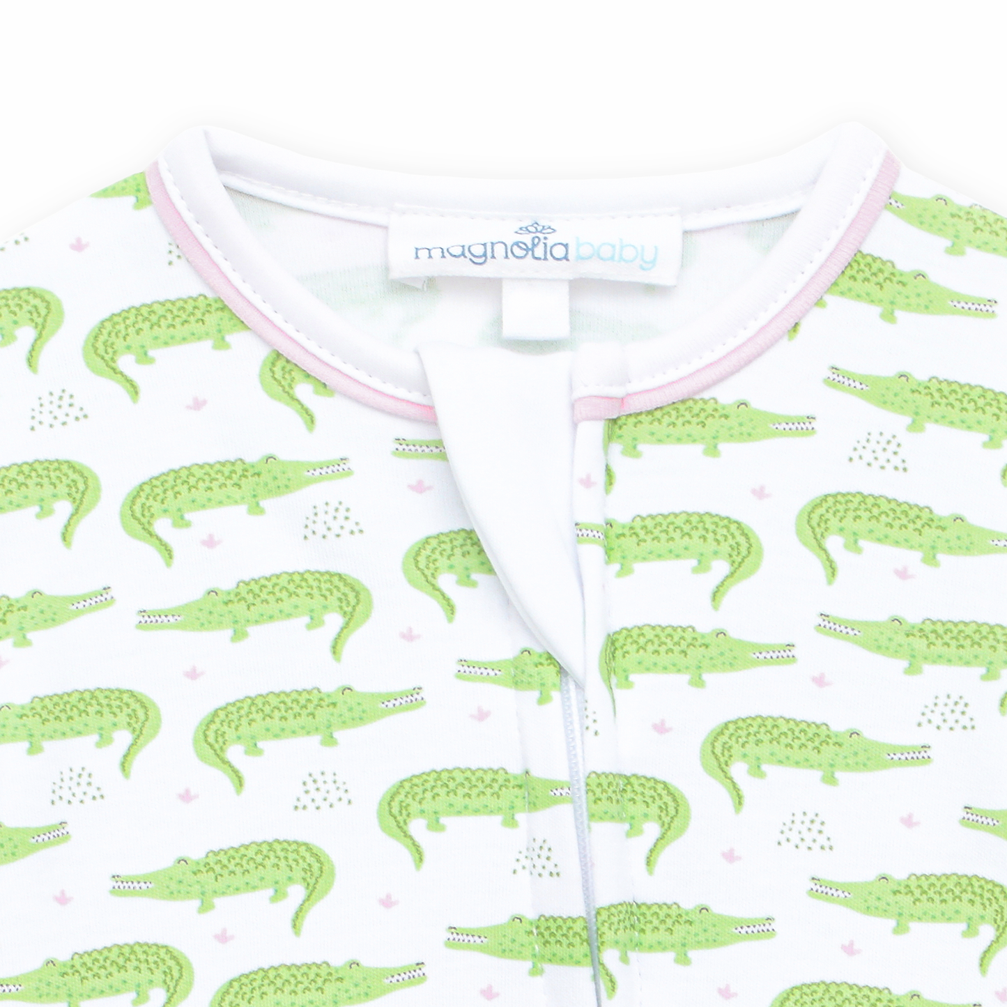 Bayou Baby Print Zip Footie - Pink Magnolia Baby