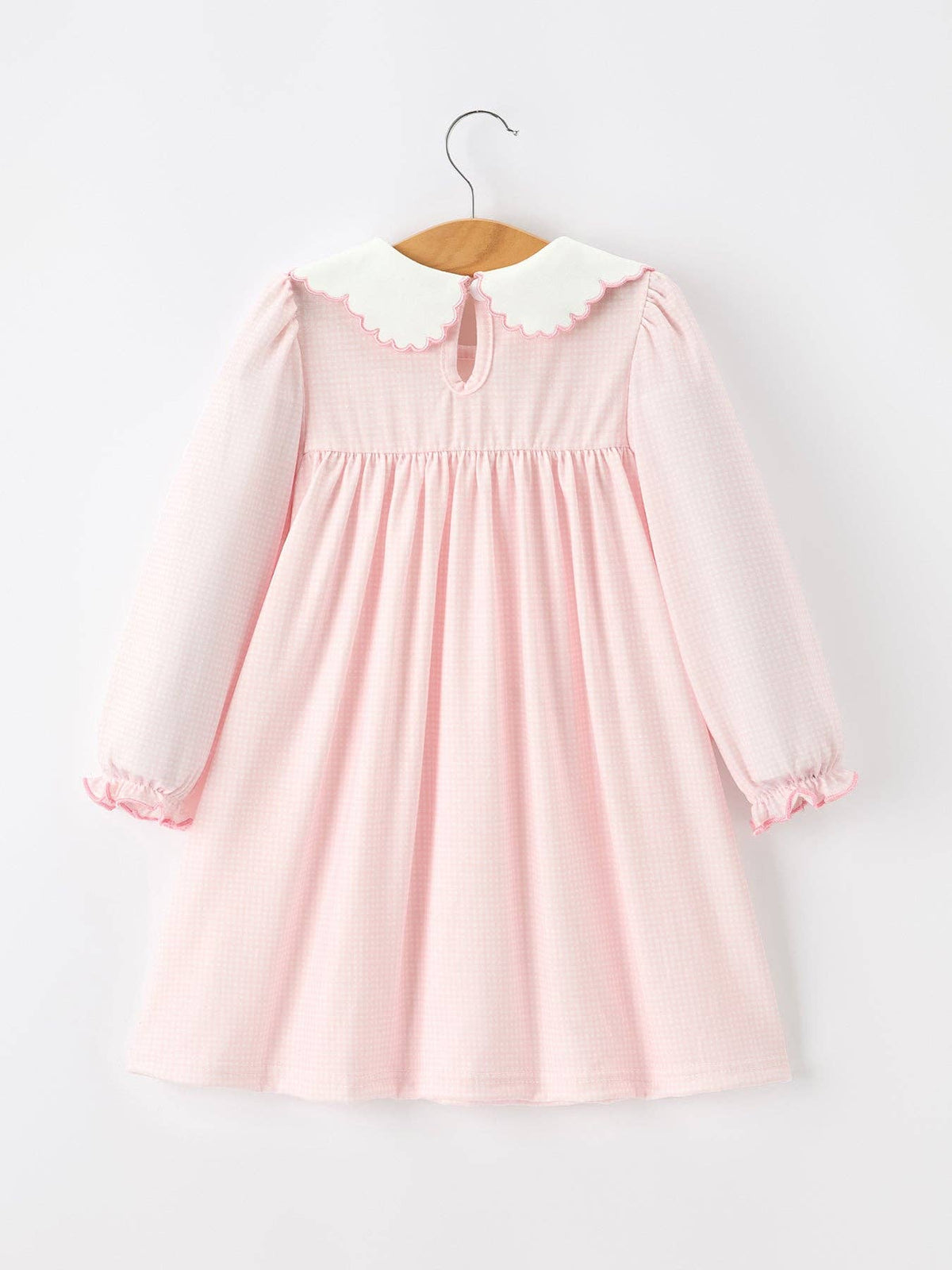 Pink Duck Embroidered Baby Girl Dress Peter Pan Collar Bow Dress Rylee Faith Designs
