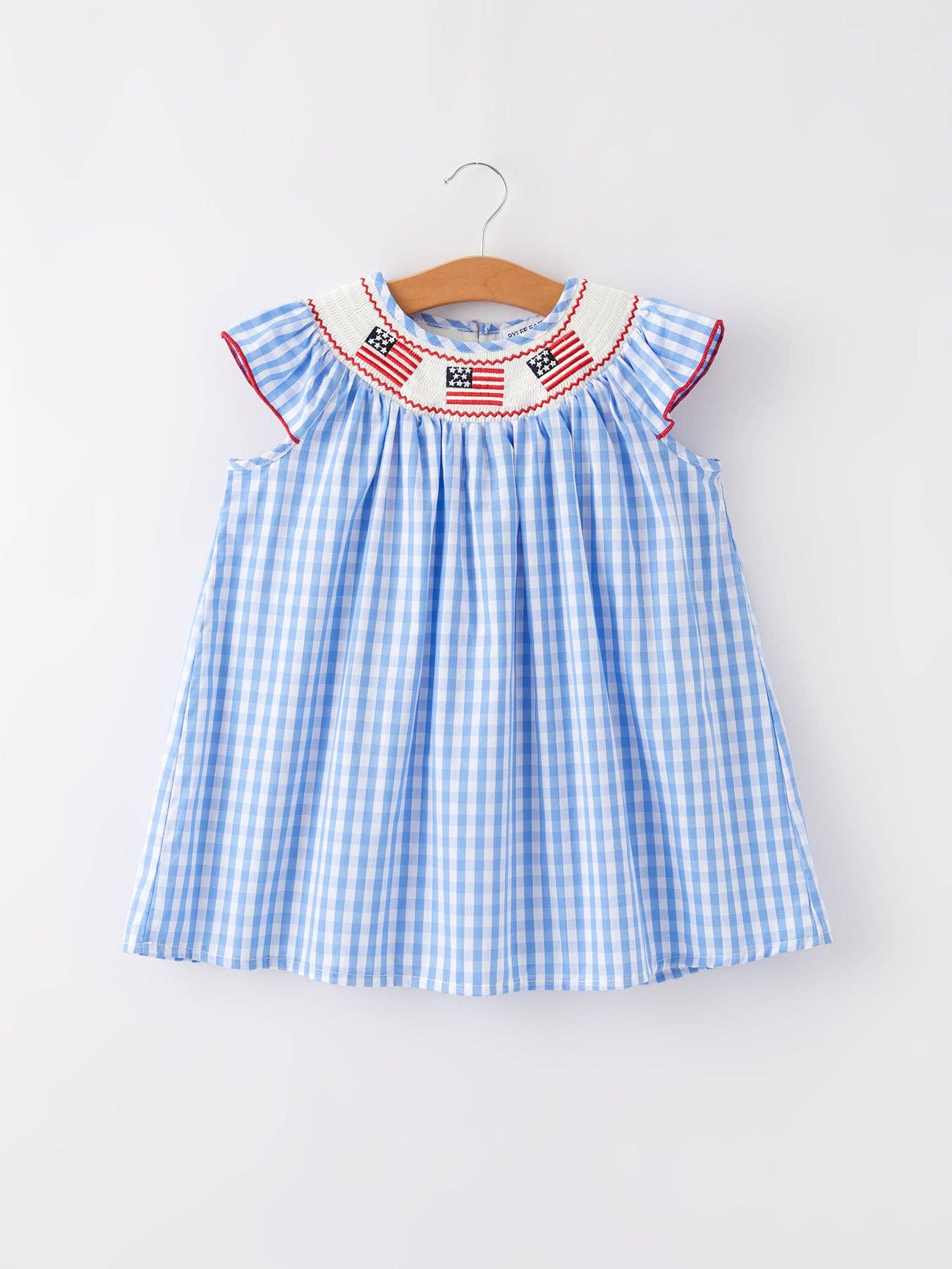 4th of july Flag Embroidery Smocking Girls Dress Rylee Faith Designs