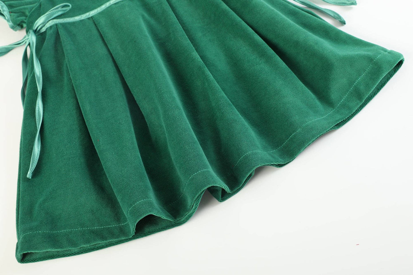 Green Velvet and Satin Bow Christmas Dress Lil Cactus