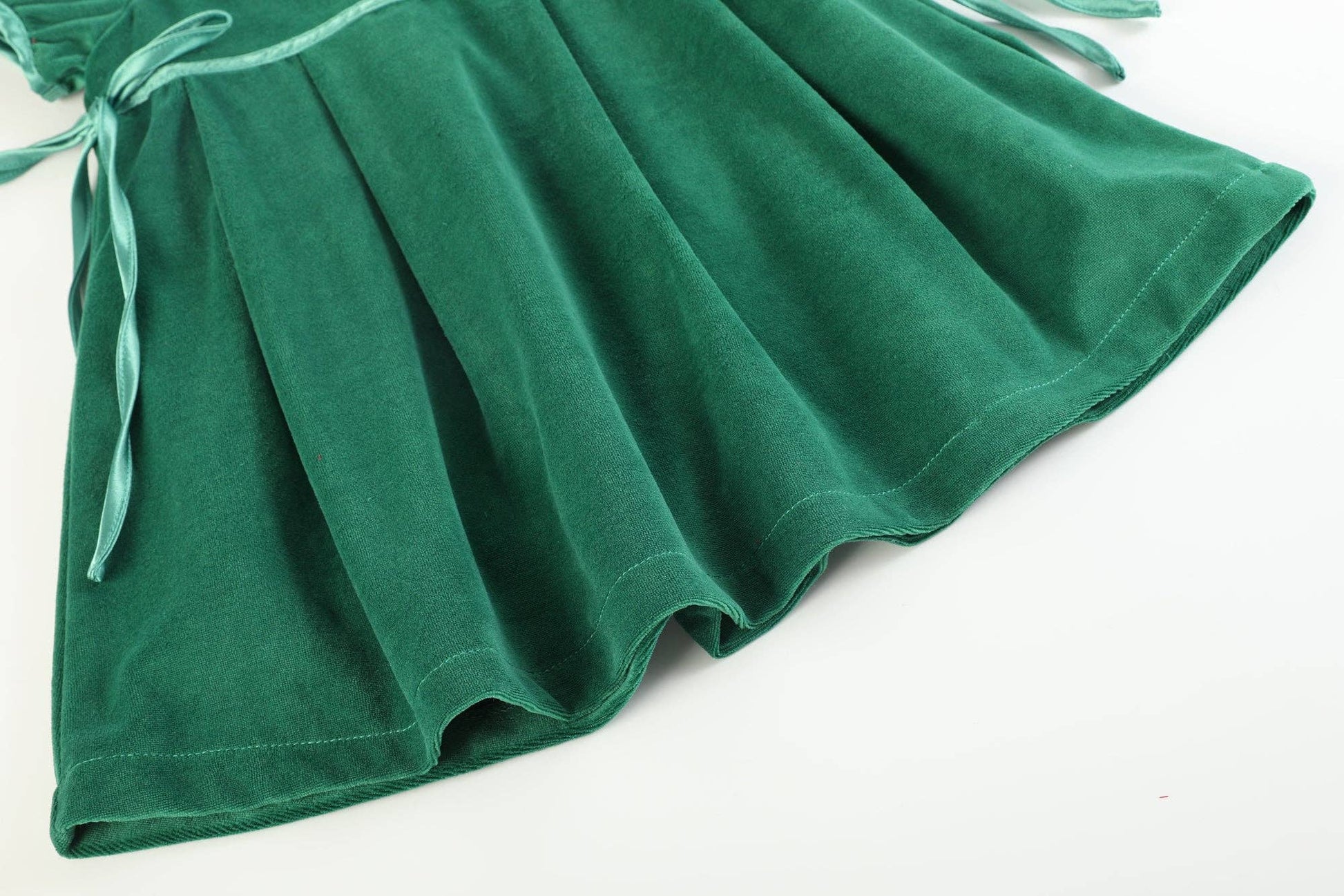 Green Velvet and Satin Bow Christmas Dress Lil Cactus