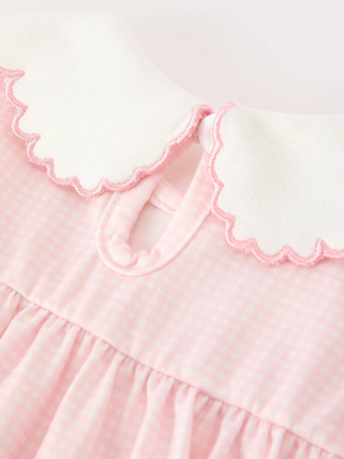 Pink Duck Embroidered Baby Girl Romper Ruffle Collar Rylee Faith Designs
